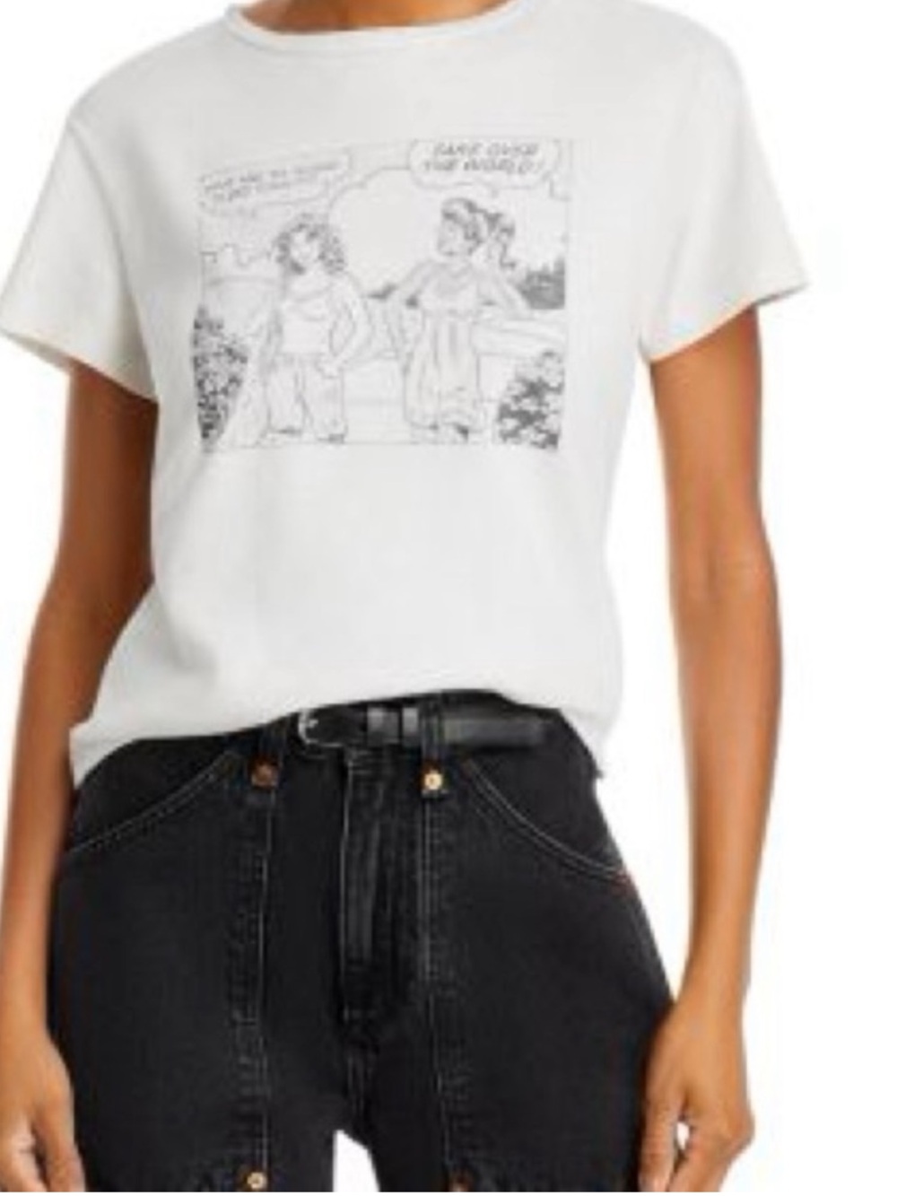 Re/Done Ivory  Graphic Comic Tee